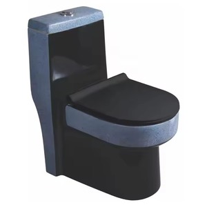 New Style Decorative Pattern Floor-Mounted Siphonic Flushing White-Black One-Piece Water Closet <strong>Toilet</strong> <strong>Jet</strong> <strong>Spray</strong> Sanitary Ware - Product Image 4