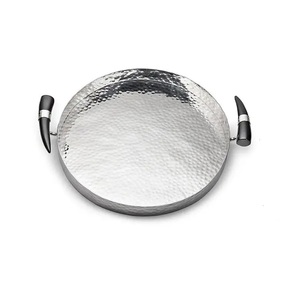 ถาดเสิร์ฟอาหารโลหะอะลูมิเนียมทรงกลมดีไซน์ยาวถาดเสิร์ฟอาหารทำจากโลหะสำเร็จรูปสีทอง - Product Image 5