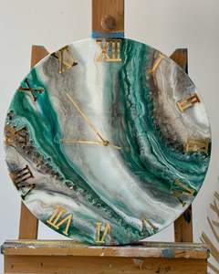 FONCTIONNALITÉ Horloge murale en résine époxy Résine époxy Salon meilleur qulatiye Meubles Décor à la maison Horloge murale personnalisée meilleur - Product Image 4