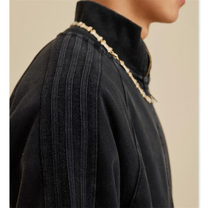 Wholesale Black Heavy Clothing 480 Gsm <b>Hoodie</b> French Terry Acid Wash <b>Full</b> <b>Zip</b> <b>up</b> <b>Hoodie</b> comfortable casual & unique men's <b>hoodie</b> - Product Image 6