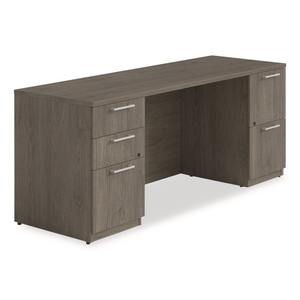 Alera AE1NZK-UF2472FF Meuble de rangement à double piétement série Seville 72 pouces. X 24 pouces X 29 In. Walnut-Tom 24 In. X 24 Mobilier de bureau - Product Image 1