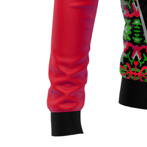 Sudadera de hombre personalizada de corte regular con media cremallera y manga larga, de algodón grueso para invierno, con relieve de color y bordado liso. - Product Image 3