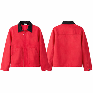 Veste bomber de travail en toile de canard personnalisée, style camionneur, élégante, pour homme, hiver, col rabattu, devant, style streetwear - Product Image 1