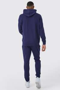 Conjunto Deportivo de Dos Piezas para Hombre, con Costuras en Contraste, Ropa de Invierno Cálida y Gruesa, 100% Algodón - Product Image 6