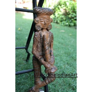 Statue en bois ancienne faite à la main, sculpture usagée pour la décoration intérieure et les objets de collection - Product Image 5