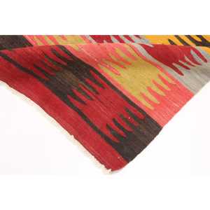 3.3x4 ft Turkish Rug, Vintage Small Rug, <b>Red</b> Bordered <b>Wool</b> Rug - Product Image 5