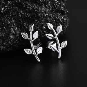 Sterling Silver Leaf Earrings Dainty Branch Studs Nature <b>Inspired</b> Minimalist <b>Jewelry</b> For Women - Product Image 3