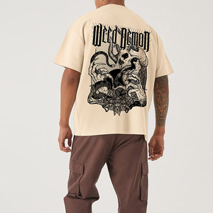 Offre Spéciale hommes col rond goutte épaule à manches courtes imprimé T-shirt hommes Street Wear Hip Hop motif personnalisé poids lourd T-shirts - Product Image 2