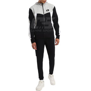 Men's New Fashionable Plus Size <b>Hooded</b> Track Suit 100% Cotton Solid Pattern <b>Zip</b>-Up Design Customizable Logo Breathable Quick Dry - Product Image 1