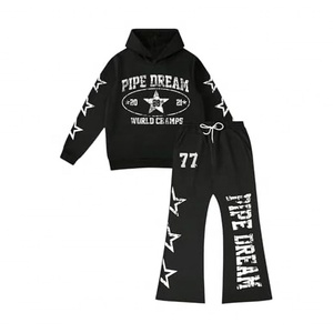 Conjunto Deportivo Personalizado para Hombre, Pantalones Deportivos Holgados, Sudadera con Capucha, Pantalones Deportivos Acampanados y Conjunto de Sudadera con Capucha para Hombre - Product Image 5