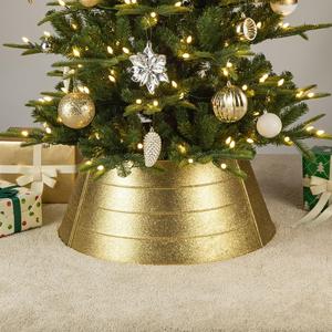 Colliers d'arbre de Noël de style moderne avec décoration de couverture de base d'arbres artificiels de finition de texture pour des vacances festives - Product Image 1