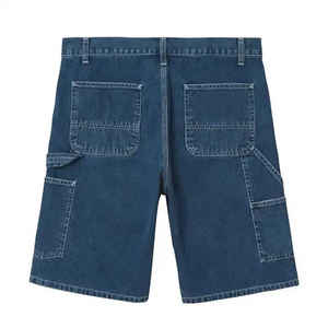 Short en jean de couleur bleue pour hommes, baggy bon marché pour hommes, délavé - Product Image 1