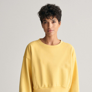 Sudaderas con cuello redondo y hombros caídos informales de manga larga personalizadas, jersey con gráfico de letras, Sudadera corta para mujer, transpirable - Product Image 3