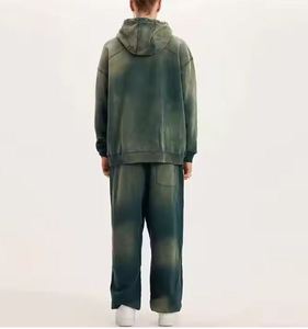 ชุดวอร์มลำลองผู้ชายคุณภาพดีที่สุด ลายวินเทจสไตล์ฮิปฮอป ผ้าฟลีซคอฮู้ด 100% ผ้าฝ้าย สำหรับฤดูหนาว - Product Image 3