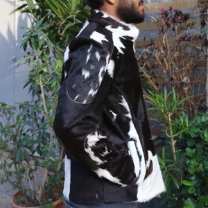 Hair-On Leather Jacket For Men Cowhide-Fur Jacket Unique-Vintage Style Handmade Western Style-Cowgirl Coat Fashion Coat - Product Image 1