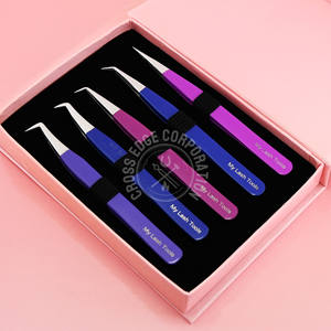 Pinzas Profesionales de Microfibra Nano Grip para Extensiones de Pestañas, con Punta a 90 Grados, para Volumen, Separación y Aislamiento, Antideslizantes - Product Image 1