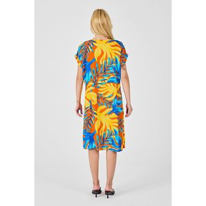 Abito a scollo a V con motivo tropicale con taglio comodo - Product Image 6