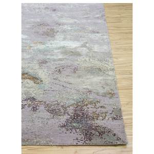 Alfombra Kavi Srb(722) Anudada a Mano de Lana y Seda de Bambú, Patrón Abstracto Rojo y Naranja para Uso Doméstico - Product Image 4