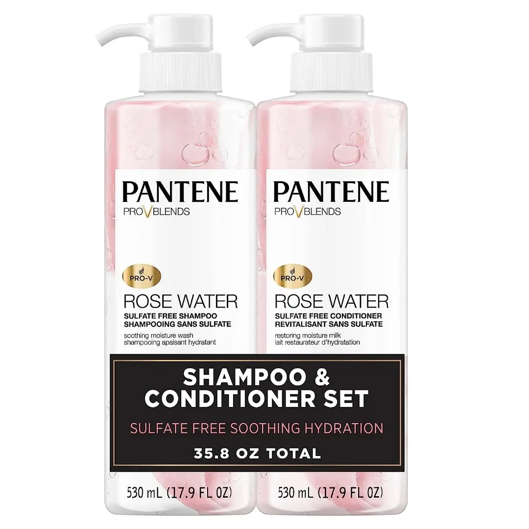 Pantene Rose Water Conditioner、なだめる、水分補給を補充し、色で処理された髪に安全、ビタミンB5を注入した栄養素