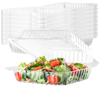 Conteneur en plastique PET transparent à couvercle articulé, jetable et recyclable, taille et couleur personnalisées, OEM/ODM, boîte à salade, dessert, à emporter
