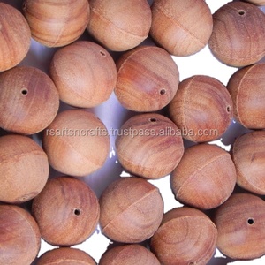 Cuentas de Oración Budistas Riddhi Siddhi de Madera de Sándalo, Forma Redonda, Color Marrón Dorado Oscuro, Estilo Tibetano - Product Image 4