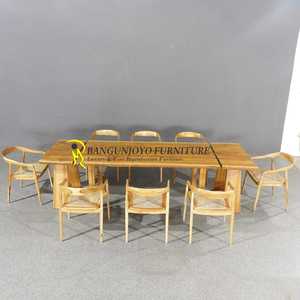 Table à manger en bois de teck Live Edge Design traditionnel pour la maison ou l'hôtel Mobilier adapté aux appartements - Product Image 3