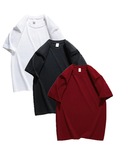 T-shirt à manches courtes pour femme en coton 100%, 3 pièces, été, surdimensionné, couleur unie, haut basique, décontracté, coupe régulière, t-shirt doux - Product Image 2