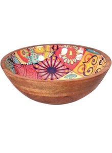 Bol de service à salade jetable en bois d'acacia naturel personnalisable de super qualité cuisine contemporaine artisanale en bois de teck - Product Image 5