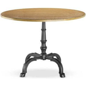 Mesa Redonda de Estilo Vintage con Base de Hierro Esmaltado y Borde de Latón, Muebles de Grado Comercial para Interiores y Exteriores, Cafetería, Restaurante, en Oferta - Product Image 2