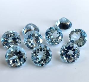 Natural <b>Sky</b> <b>Blue</b> Topaz Cut 10mm Round Faceted - Loose <b>Sky</b> <b>Blue</b> Topaz Round - Product Image 3
