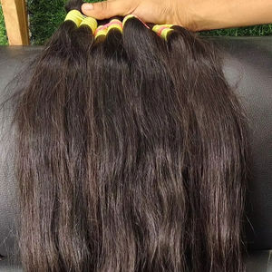 ผมต่อจากผมมนุษย์ดิบธรรมชาติเกรดอินเดียผมลอนผมสีดำผมทอผมเส้นเดียว - Product Image 3