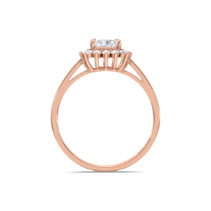 แหวนเพชรทรงรัศมีเจียระไนแบบเรเดียนท์คัท ได้รับการรับรองจาก IGI ประดับด้วยเพชรแล็บโกรว์ ดีไซน์รูปดอกไม้ สำหรับงานหมั้นและงานแต่งงาน ทำจากทอง 9K สีเหลือง/สีขาว/สีโรสโกลด์ - Product Image 3