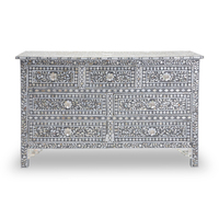 Nouveauté : Commode à tiroirs en nacre véritable faite à la main pour salon, meubles en nacre véritable en gros