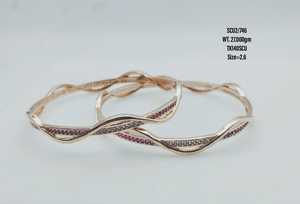 925เงินสเตอร์ลิง Cz กำไลข้อมือดีคู่ผู้หญิงเครื่องประดับลดลงการจัดส่งสินค้าหรูหรา18พันกุหลาบเครื่องประดับชุบทอง - Product Image 5