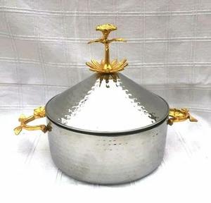 Nuevas ollas metálicas para comida caliente, de la mejor calidad, hechas a mano, de lujo, con forma redonda, para mesa, ollas de cocina en venta a bajo precio. - Product Image 2