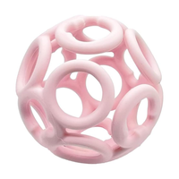 Anneau de dentition souple en silicone de qualité alimentaire en forme de balle pour bébé, jouet de dentition 0-24 mois, cadeau avec option de logo personnalisé