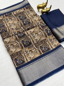 Sari de Seda Dola con Borde de Zari, Atractivo, Hecho en India para Ropa India, Disponible en Stock - Product Image 4