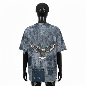 Nouveau design T-shirts en satin délavé à l'acide pour femmes Meilleure vente Col rond avec motif à carreaux Respirant Grande taille Conception de logo personnalisé Coton - Product Image 2