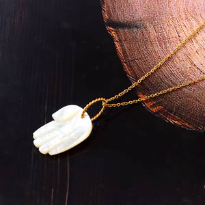 925 Sterling Silver Hamsa Sculpté À La Main Nacre Pendentif Pierre Naturelle Femmes Collier En Vrac Bijoux Fabriqué Producteur - Product Image 3