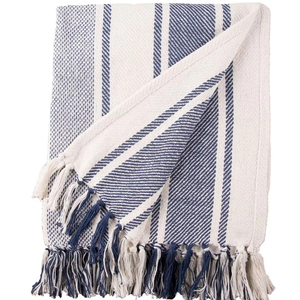 Venta caliente al por mayor diseño de rayas sofá decoración del hogar sofá siesta estilo étnico personalizado borlas acrílico bohemio tejido Manta - Product Image 1