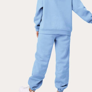 Dernier design de survêtement pour femmes en molleton à capuche 100% coton, streetwear, couleur unie, imprimé, taille plus, respirant - Product Image 4