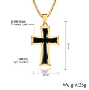 개성있는 레트로 남성용 스테인리스 스틸 십자가 펜던트 목걸이 골드 앤 실버, 펜던트 주얼리 남성용 액세서리, 패션 주얼리 - Product Image 6