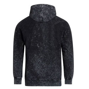 Personnalisez les sweats à capuche épais noirs solides de 600GSM pour hommes, pulls streetwear délavés à l'acide pour vêtements d'extérieur d'automne brodés - Product Image 2