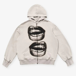 เสื้อฮู้ดดี้แบบสวมหัวสำหรับทุกเพศเสื้อมีลายปักโลโก้โอเวอร์ไซส์ขายส่ง - Product Image 1