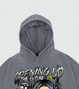 Sudadera con capucha lavada Vintage de algodón 100% para hombre DTG estampado personalizado cordón bordado Diseño hombro caído patrón sólido al por mayor - Product Image 3