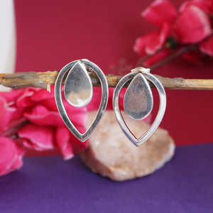 Pendientes Minimalistas de Plata con Forma de Lágrima para Mujer, Joyería de Moda, Regalo - Product Image 2