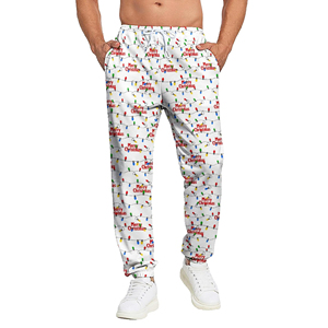 Pantalones Deportivos Navideños para Hombre, Estilo Urbano, de Algodón y Lona, Pantalones Cálidos para Estar en Casa, Atuendo Informal - Product Image 1