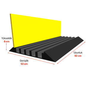 แผ่นยางชะลอความเร็วแบบ 5 ช่องสำหรับวางสายเคเบิล  แบบมีฝาครอบ PVC สำหรับภายนอกอาคาร ขนาด 50 x 92 x 6 ซม. ฐานยางพร้อมโครงสร้างพลาสติก - Product Image 4