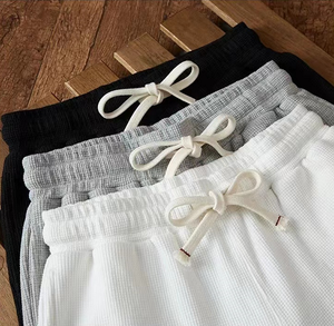 Pantalones Cortos de Verano 2026 al por Mayor, Color Sólido, 100% Algodón, para Hombre, con Cordón, Casuales, Tipo Bermuda, Coloridos, Lisos, Envío DDP - Product Image 6