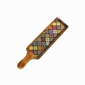 จานไม้มะม่วงทรงกลมดีไซน์ทันสมัยจานพลาสติกสำหรับเสิร์ฟของตกแต่งบ้านที่ชาร์จจานผลไม้ปลอดภัยสำหรับใส่จานอาหาร - Product Image 5